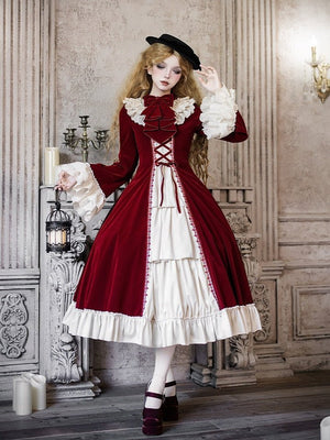 The Nutcracker Classic Long Red/Black OP Dress Set 1320 - LolitaEraRed SetSThe Nutcracker Classic Long Red/Black OP Dress Set 1320