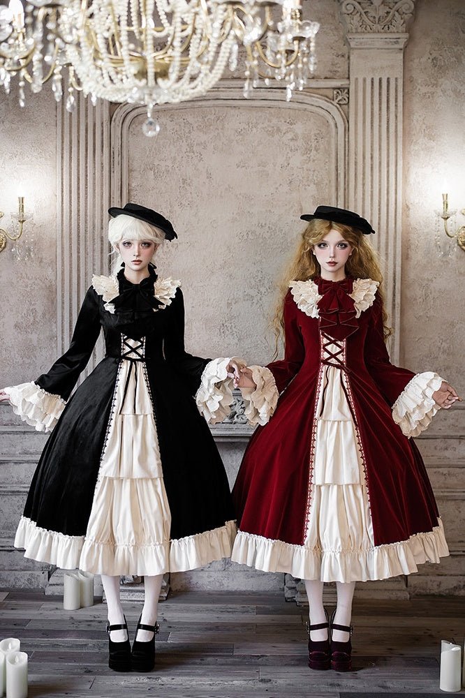 The Nutcracker Classic Long Red/Black OP Dress Set 1320 - LolitaEraRed SetSThe Nutcracker Classic Long Red/Black OP Dress Set 1320