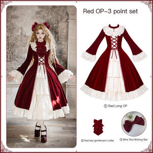 The Nutcracker Classic Long Red/Black OP Dress Set 1320 - LolitaEraRed SetSThe Nutcracker Classic Long Red/Black OP Dress Set 1320