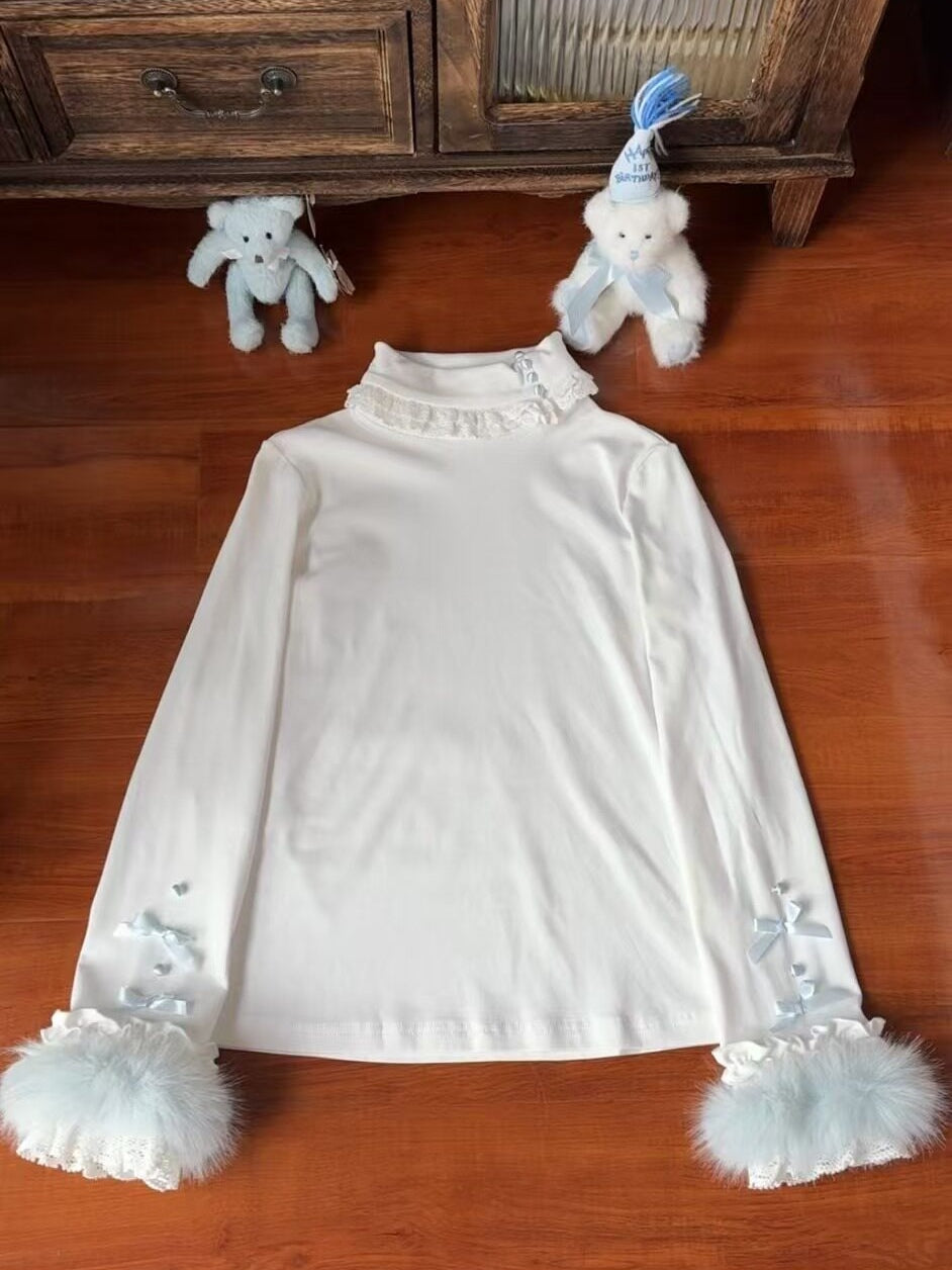 The Time Of Snowdrops Snowflake Print Velour Lolita JSK Dress - LolitaEra