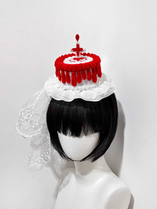 Lolita Handmade Dark Cake Mini Hat