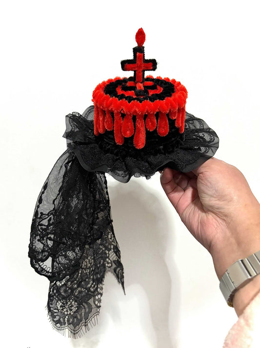 Lolita Handmade Dark Cake Mini Hat