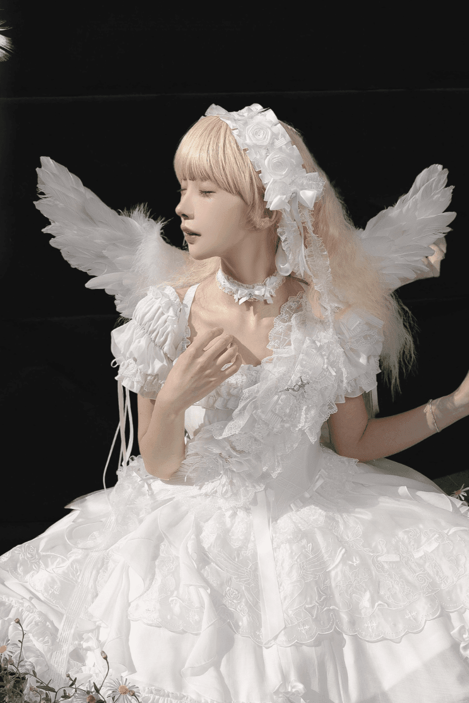 𝜗ৎ( PRE - ORDER ) Pure White Prayer Basic Lolita Dress LE1167 - LolitaEraWhiteXS𝜗ৎ( PRE - ORDER ) Pure White Prayer Basic Lolita Dress LE1167