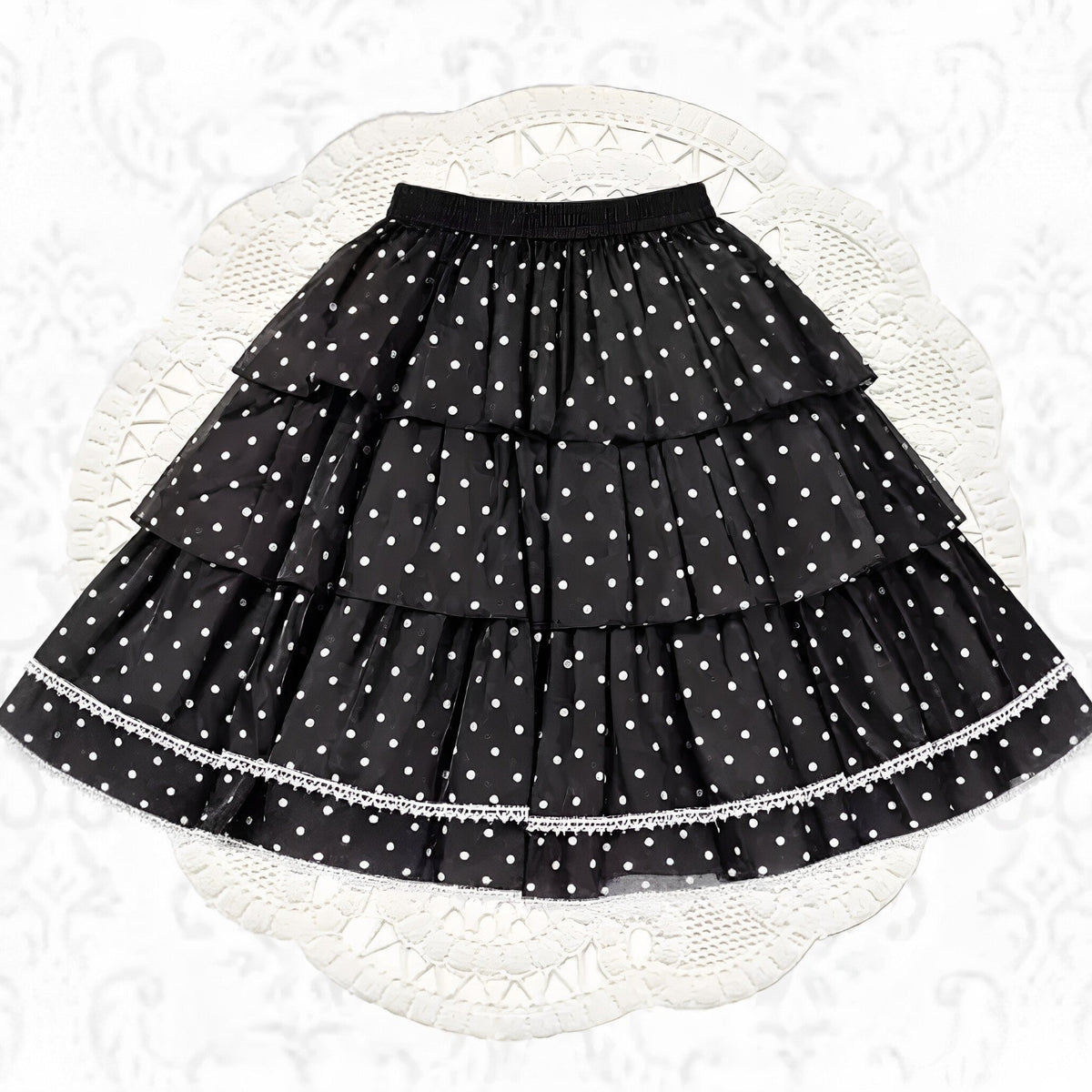 Twilight Berry Princess Gothic Maid Lolita Tiered Embroidered OP Dress - LolitaEra
