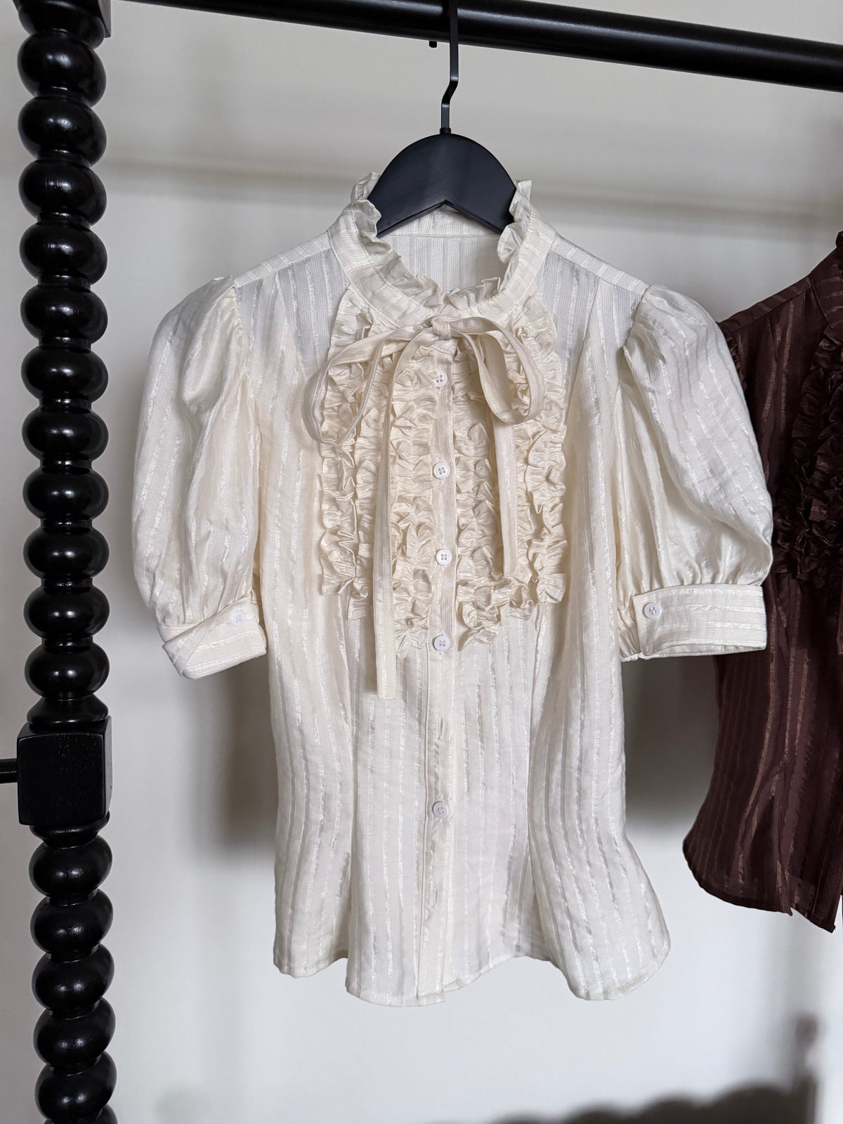 FlowerFairyDaily Twilight yarn/original lolita striped short-sleeved shirt [delivered within 40 days after the photo is taken]