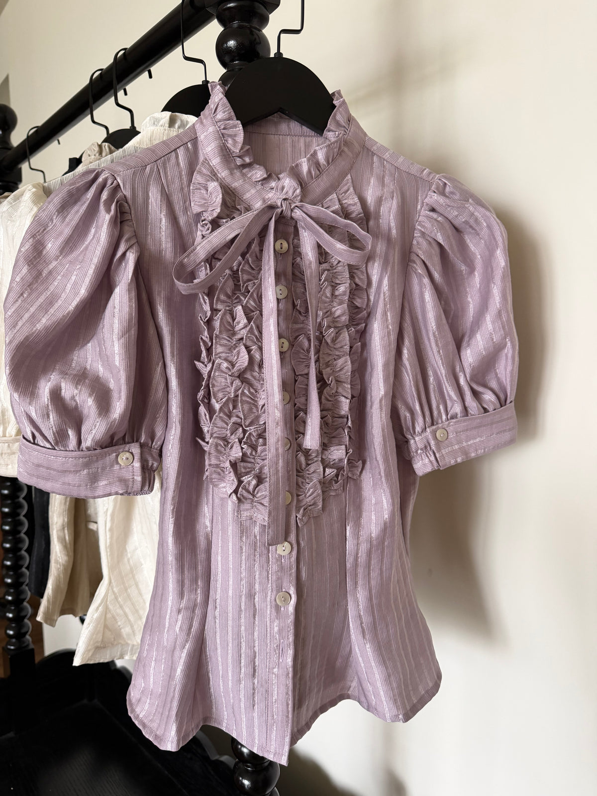 FlowerFairyDaily Twilight yarn/original lolita striped short-sleeved shirt [delivered within 40 days after the photo is taken]