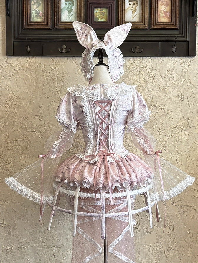 Castle Bunny Lolita Vintage Doll‑Like Two‑Piece Pink Set