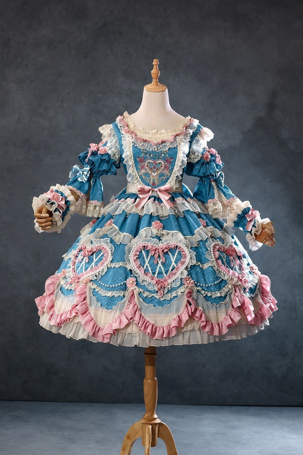 Vintage Cake Heavy - Duty Retro Ruffled Lolita Dress - LolitaEraBlue OPSVintage Cake Heavy - Duty Retro Ruffled Lolita Dress