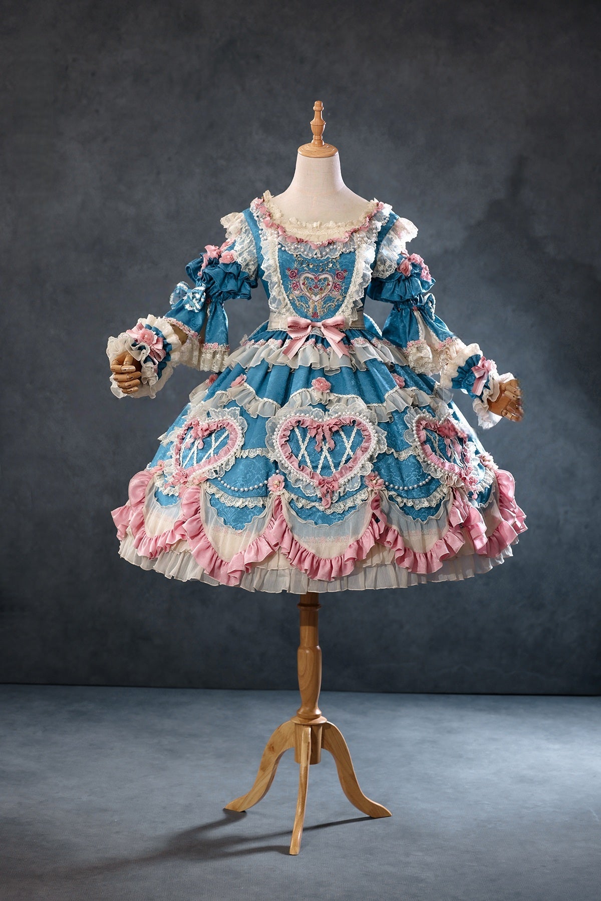 Vintage Cake Heavy - Duty Retro Ruffled Lolita Dress - LolitaEraBlue OPSVintage Cake Heavy - Duty Retro Ruffled Lolita Dress
