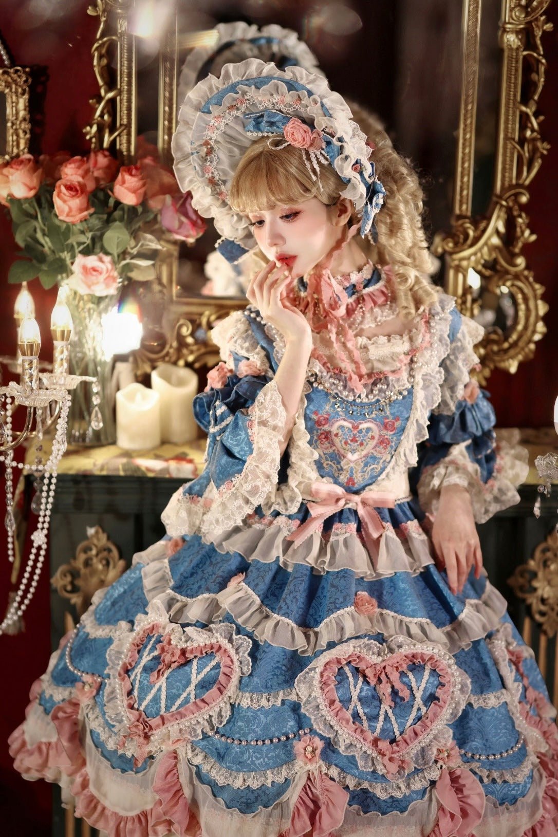 Vintage Cake Heavy - Duty Retro Ruffled Lolita Dress - LolitaEraBlue OPSVintage Cake Heavy - Duty Retro Ruffled Lolita Dress