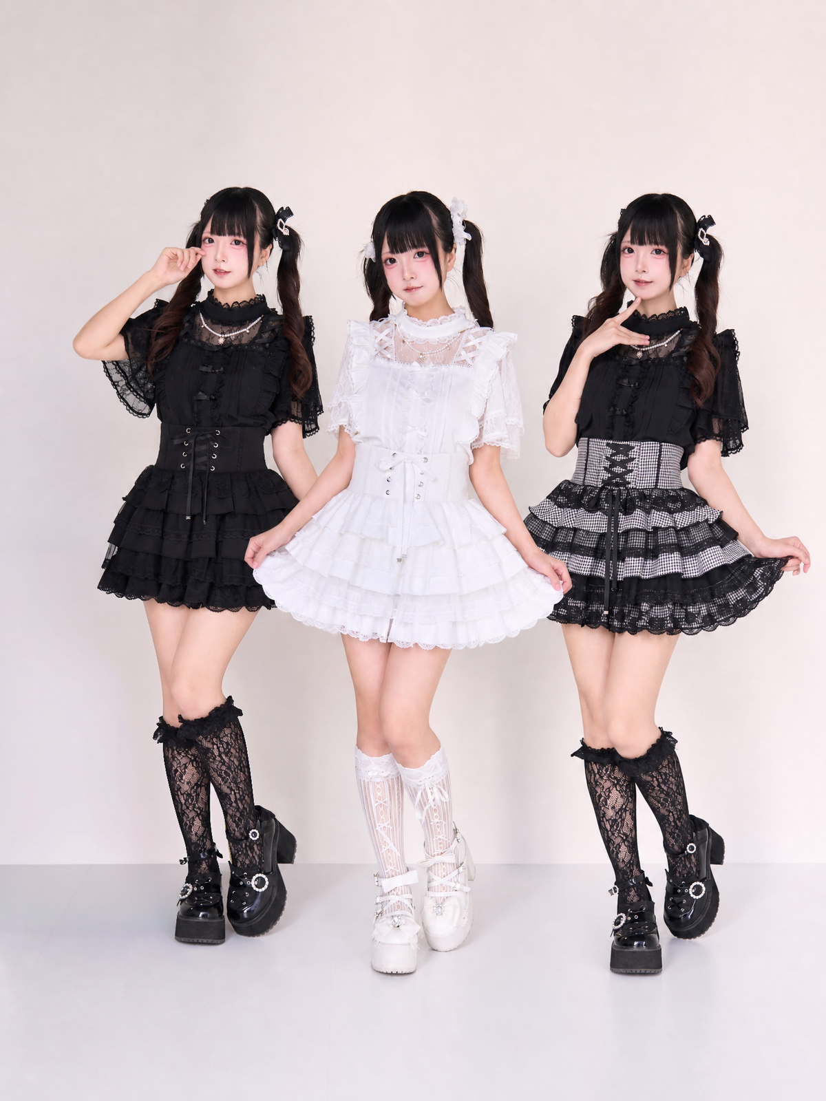 Waltz Square Collar Mass Produced Shirt & Fitted Waist Tiered Skirt Set - LolitaEra