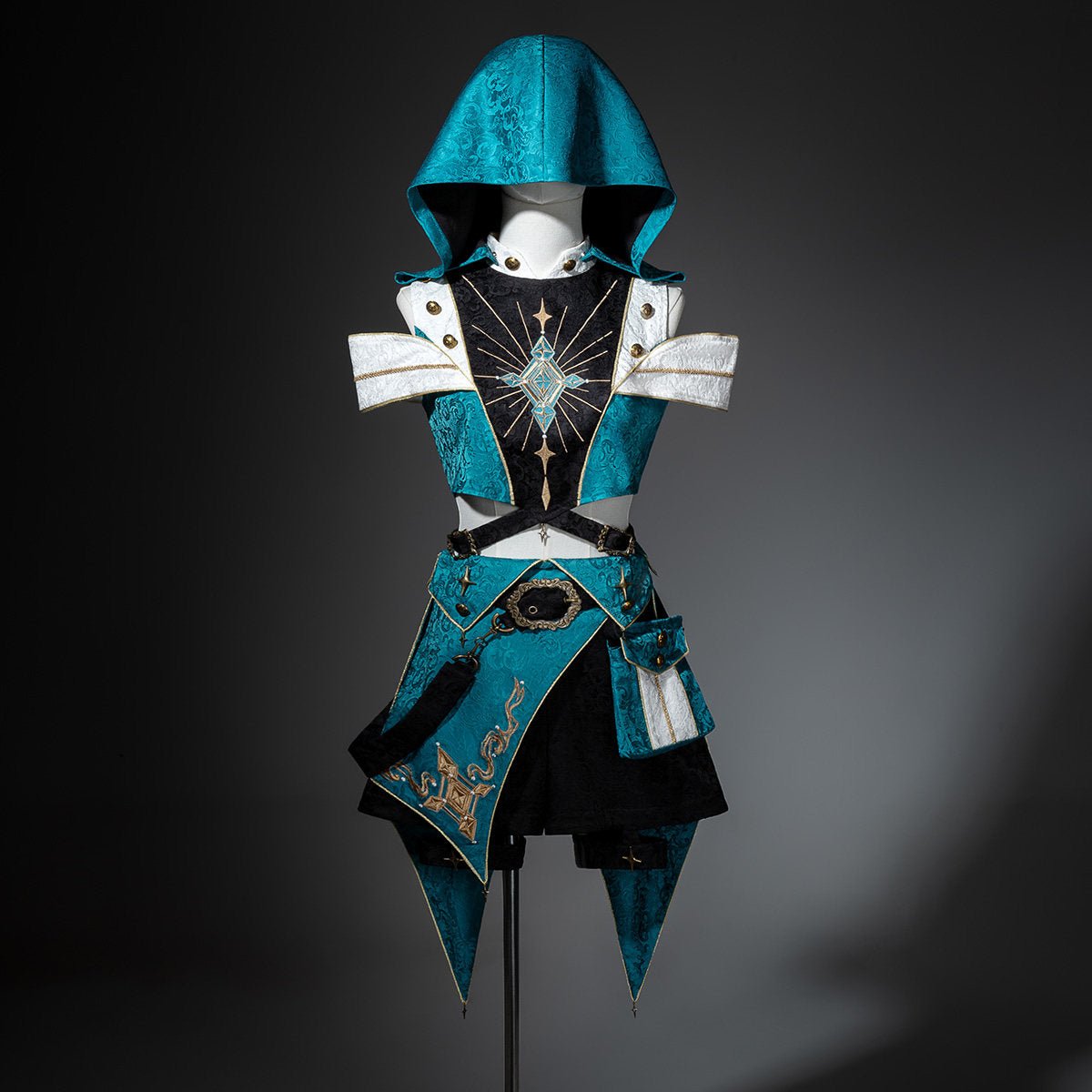 Wanderer's Kit Futuristic Battle Punk Set 1326 - LolitaEra3 - Piece Set (Top+ Hat+Skort)SWanderer's Kit Futuristic Battle Punk Set 1326