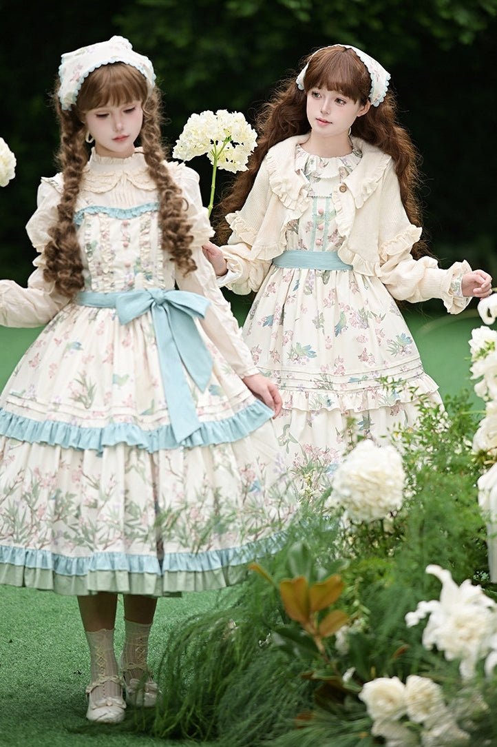 Warbler Season Classic Lolita OP/JSK Dress Set - LolitaEraJSK+BeltSWarbler Season Classic Lolita OP/JSK Dress Set
