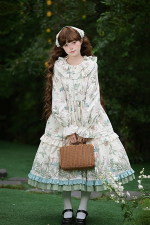 Warbler Season Classic Lolita OP/JSK Dress Set LE1191 - LolitaEraJSK+beltSWarbler Season Classic Lolita OP/JSK Dress Set LE1191