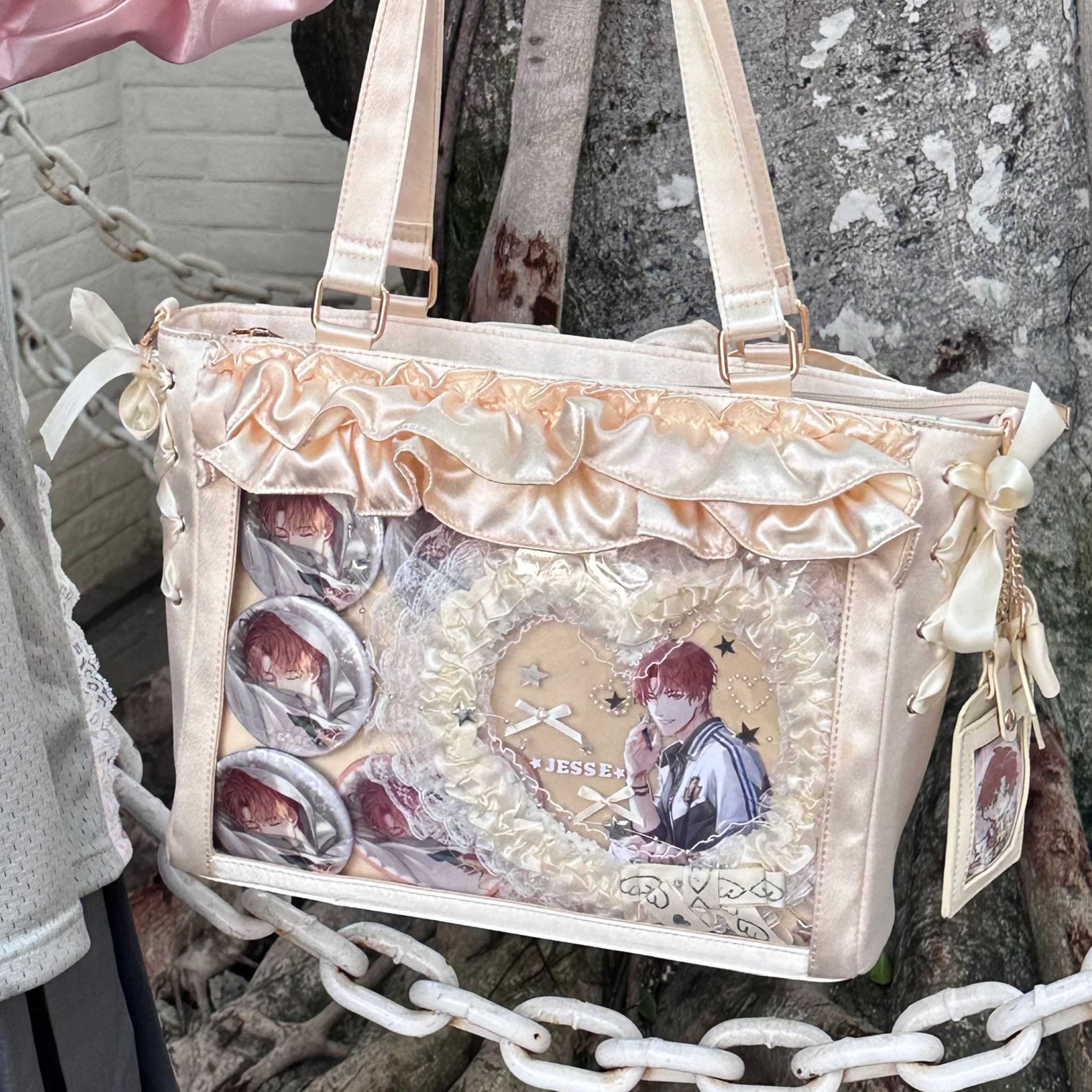 Wave Satin Crossbody Ribbon Bow Ita Bag 1288 - LolitaEraYellowWave Satin Crossbody Ribbon Bow Ita Bag 1288