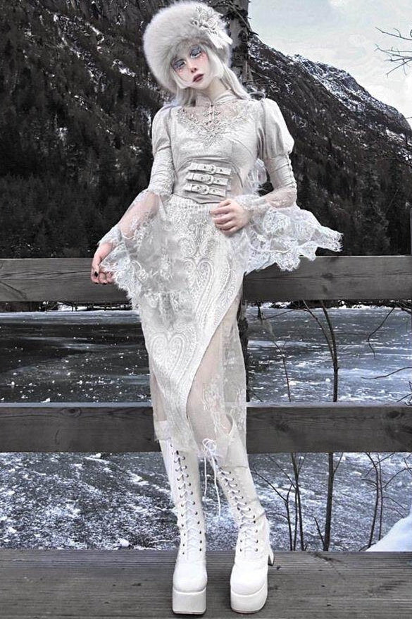 Whispers of the Snow Realm Gothic Dress - LolitaEra