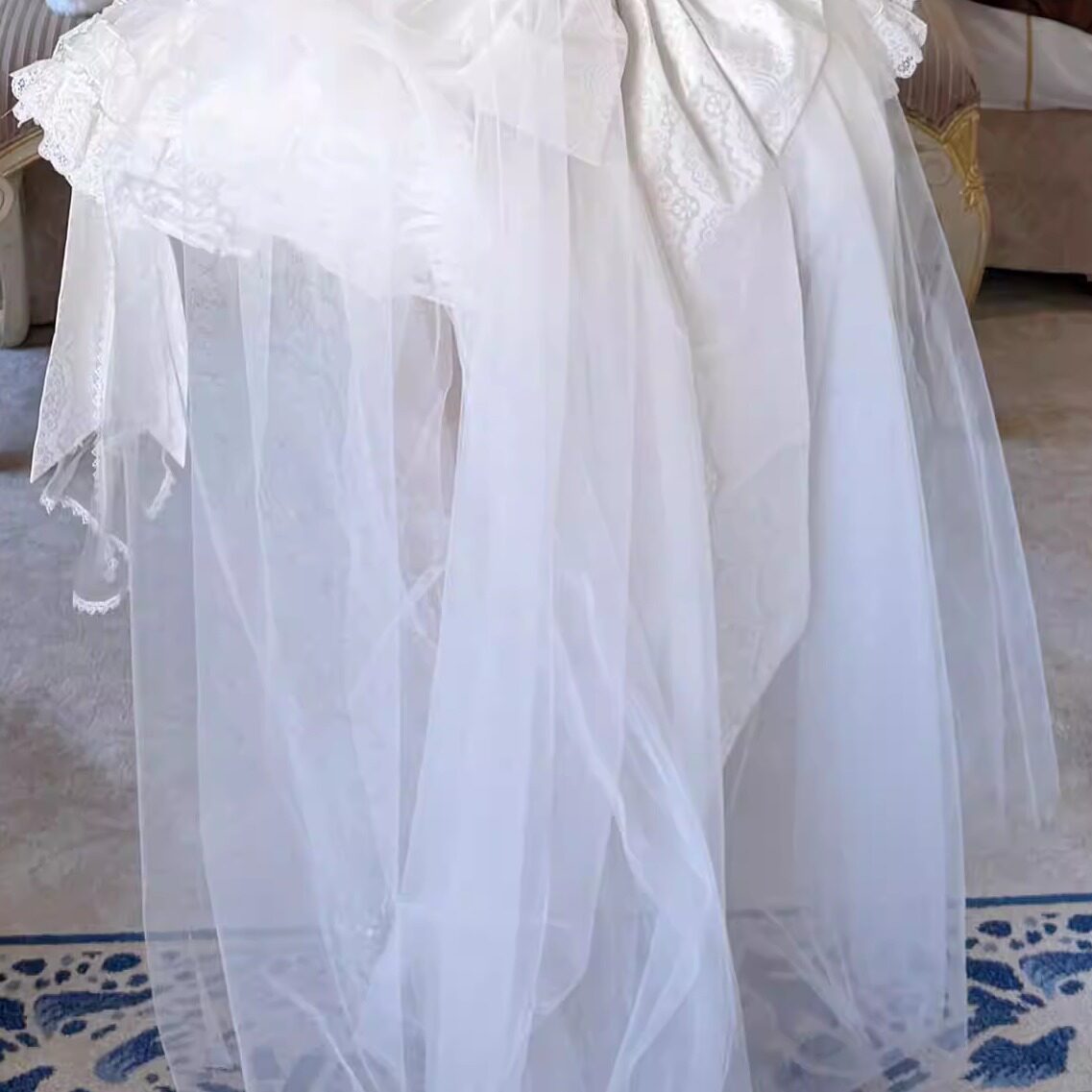 White Feather Promise Moonlight Light Wedding Dress - LolitaEraWhite TrainSWhite Feather Promise Moonlight Light Wedding Dress