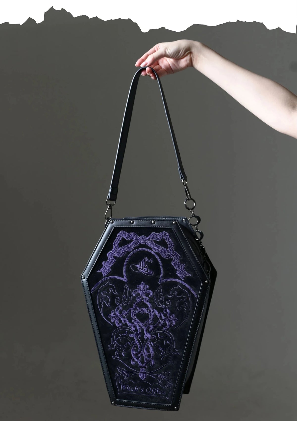 Witch's Office Gothic Coffin Embroidery Bag - LolitaEra