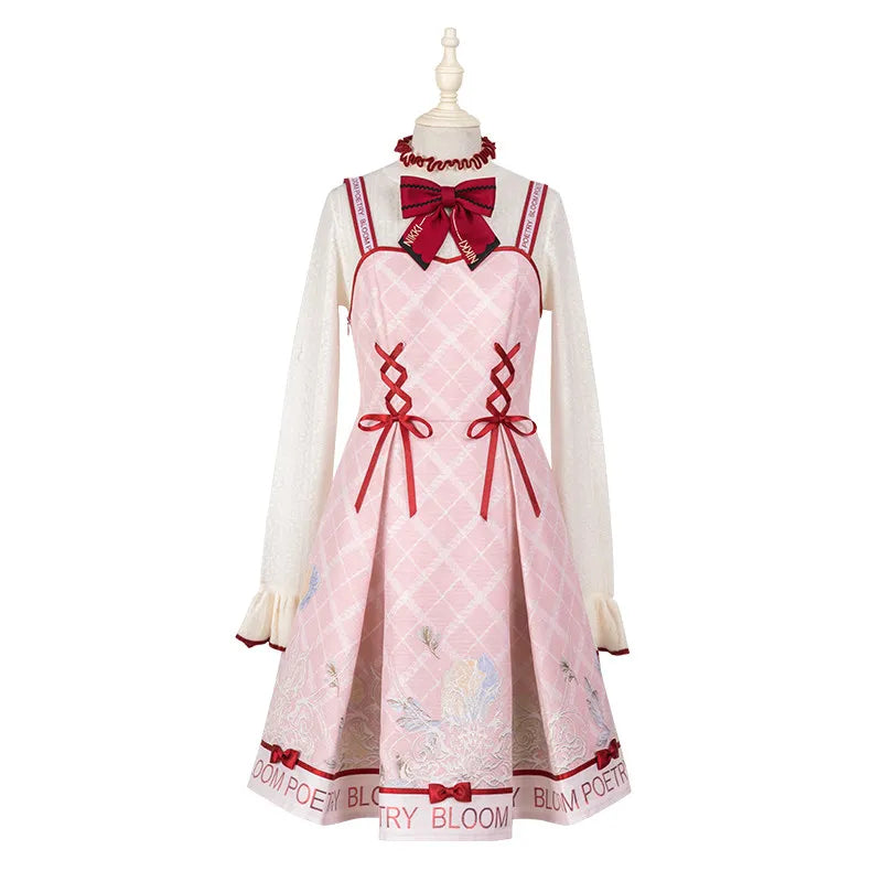 Women's December Warm Sweet Poet Blooms Knit JSK Lolita Dress