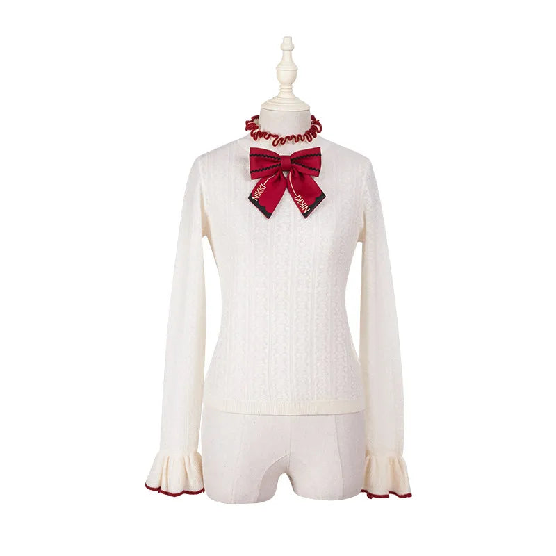 Women's December Warm Sweet Poet Blooms Knit JSK Lolita Dress
