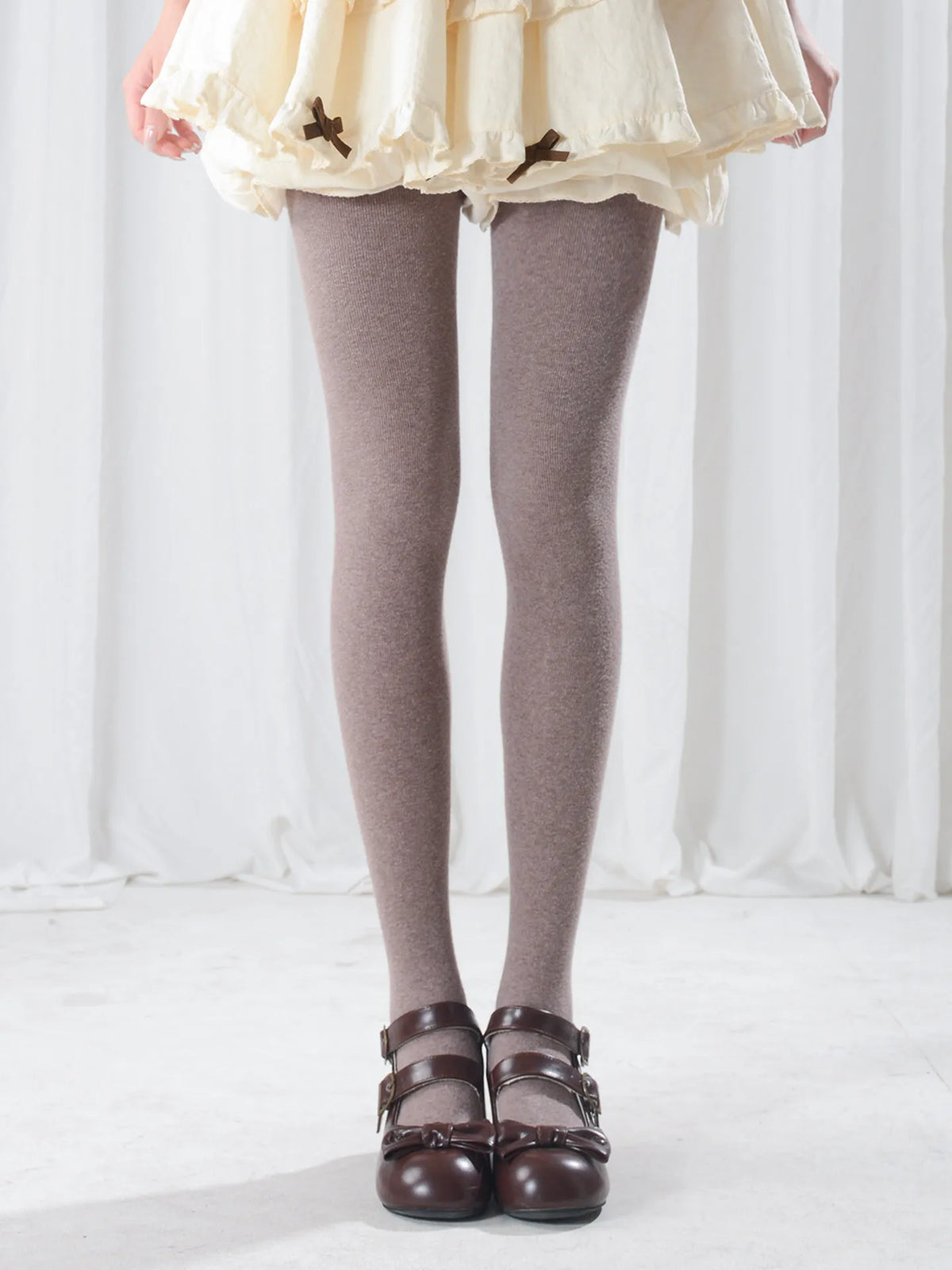 Women's Fleece-Lined Cotton Tummy Control Lolita Tights