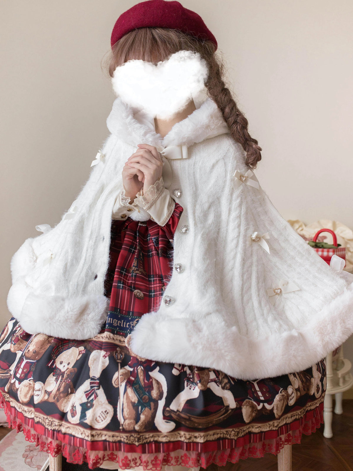 Women's Japanese Knit Soft Girl Lolita Cape Sweater