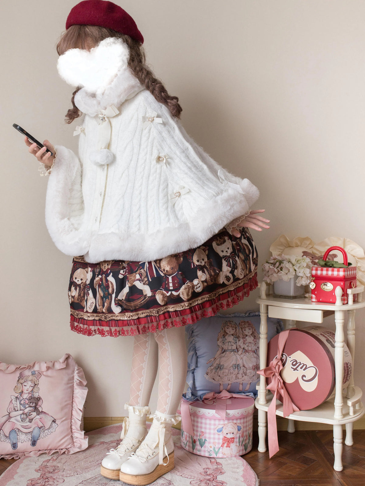 Women's Japanese Knit Soft Girl Lolita Cape Sweater
