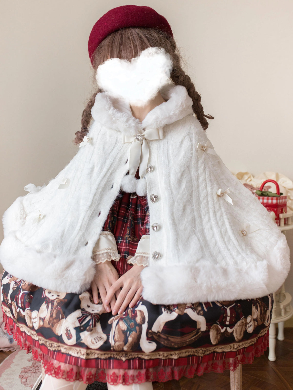 Women's Japanese Knit Soft Girl Lolita Cape Sweater