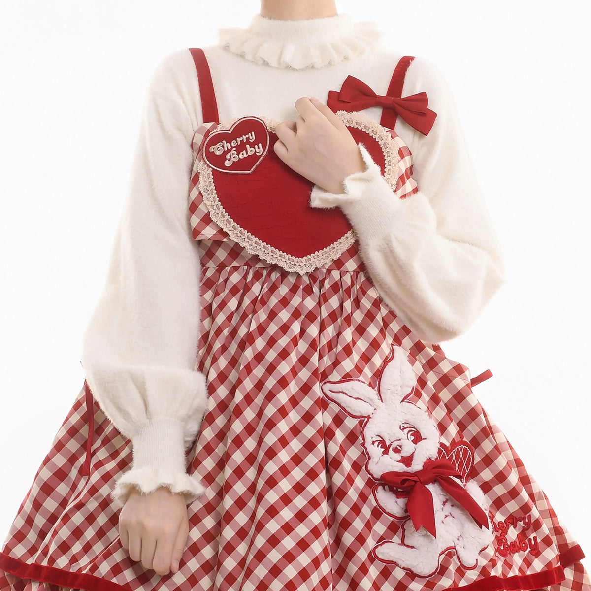 Women's Knit Puff Sleeve Turtleneck Lolita Sweater
