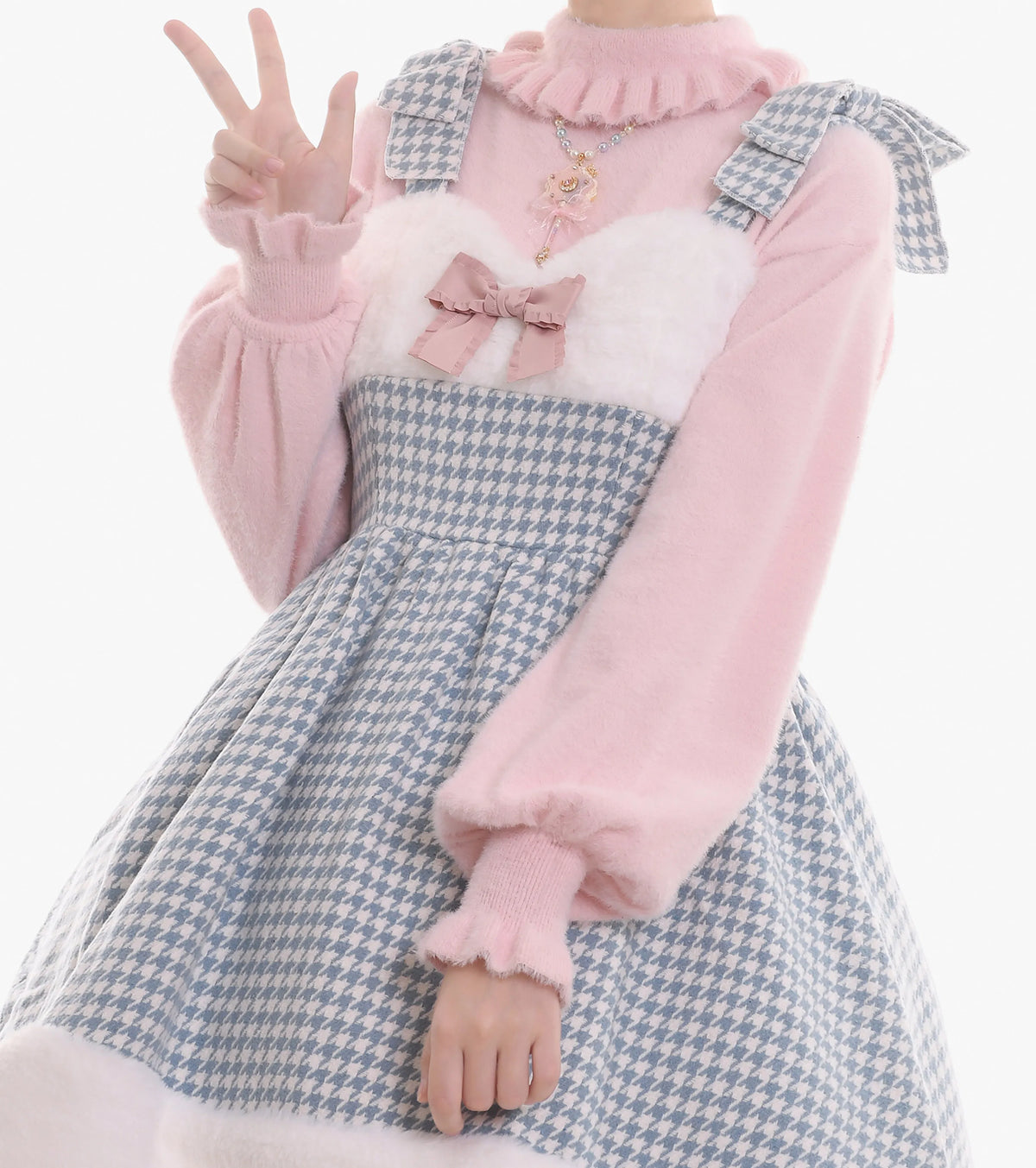 Women's Knit Puff Sleeve Turtleneck Lolita Sweater