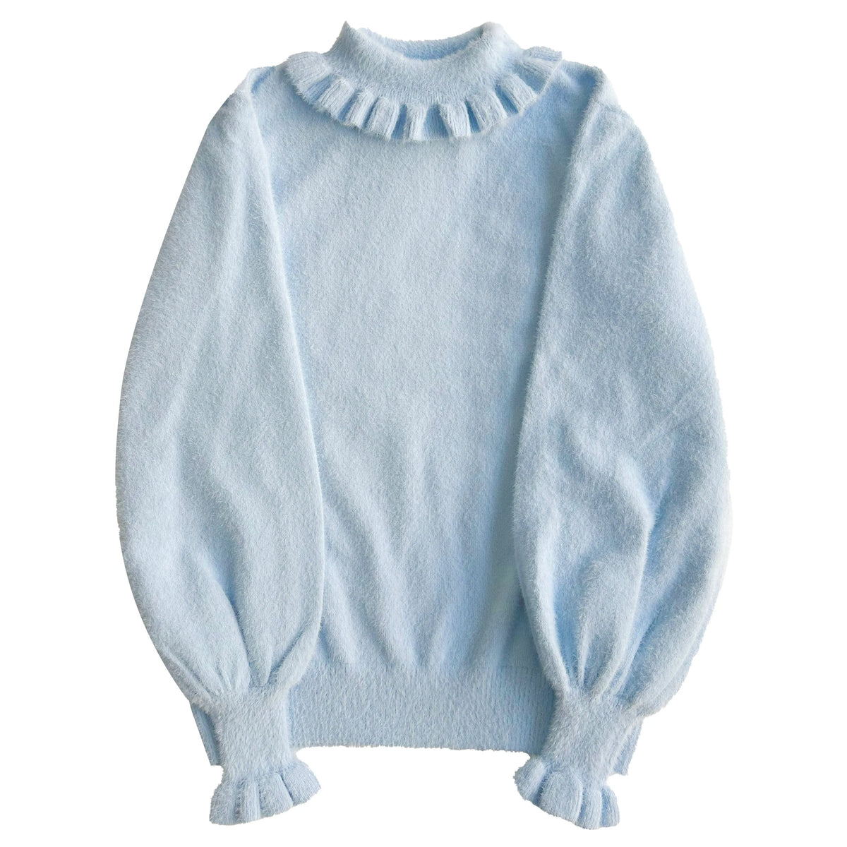Women's Knit Puff Sleeve Turtleneck Lolita Sweater