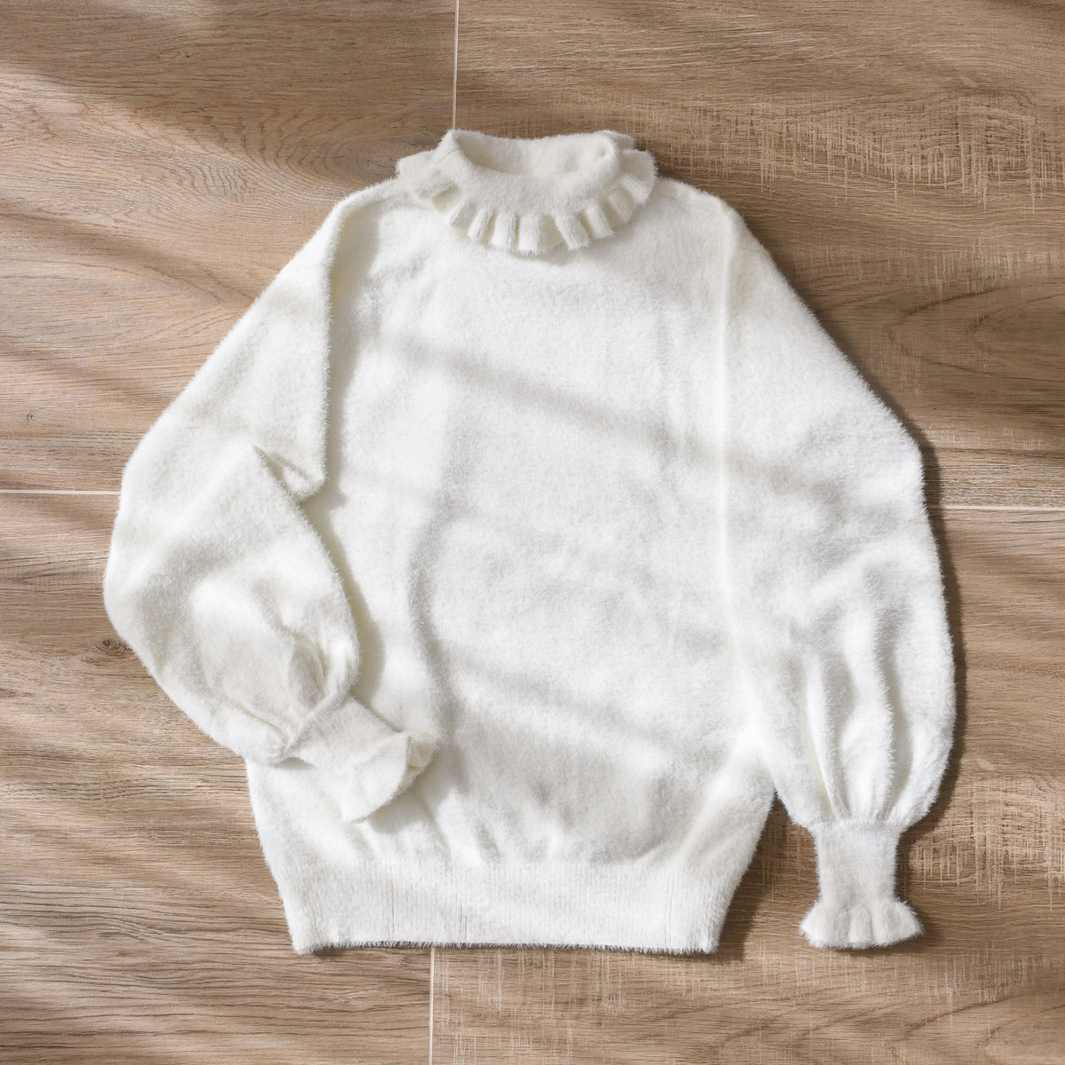 Women's Knit Puff Sleeve Turtleneck Lolita Sweater