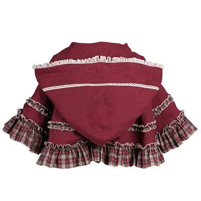 Women's Little Red Riding Hood Pastoral Lolita Dress Cape Set