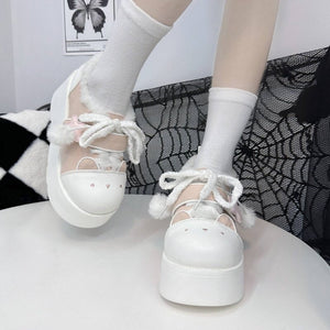 Y2K Lolita Fleece - lined Platform Shoes 1305 - LolitaEraWhite34Y2K Lolita Fleece - lined Platform Shoes 1305