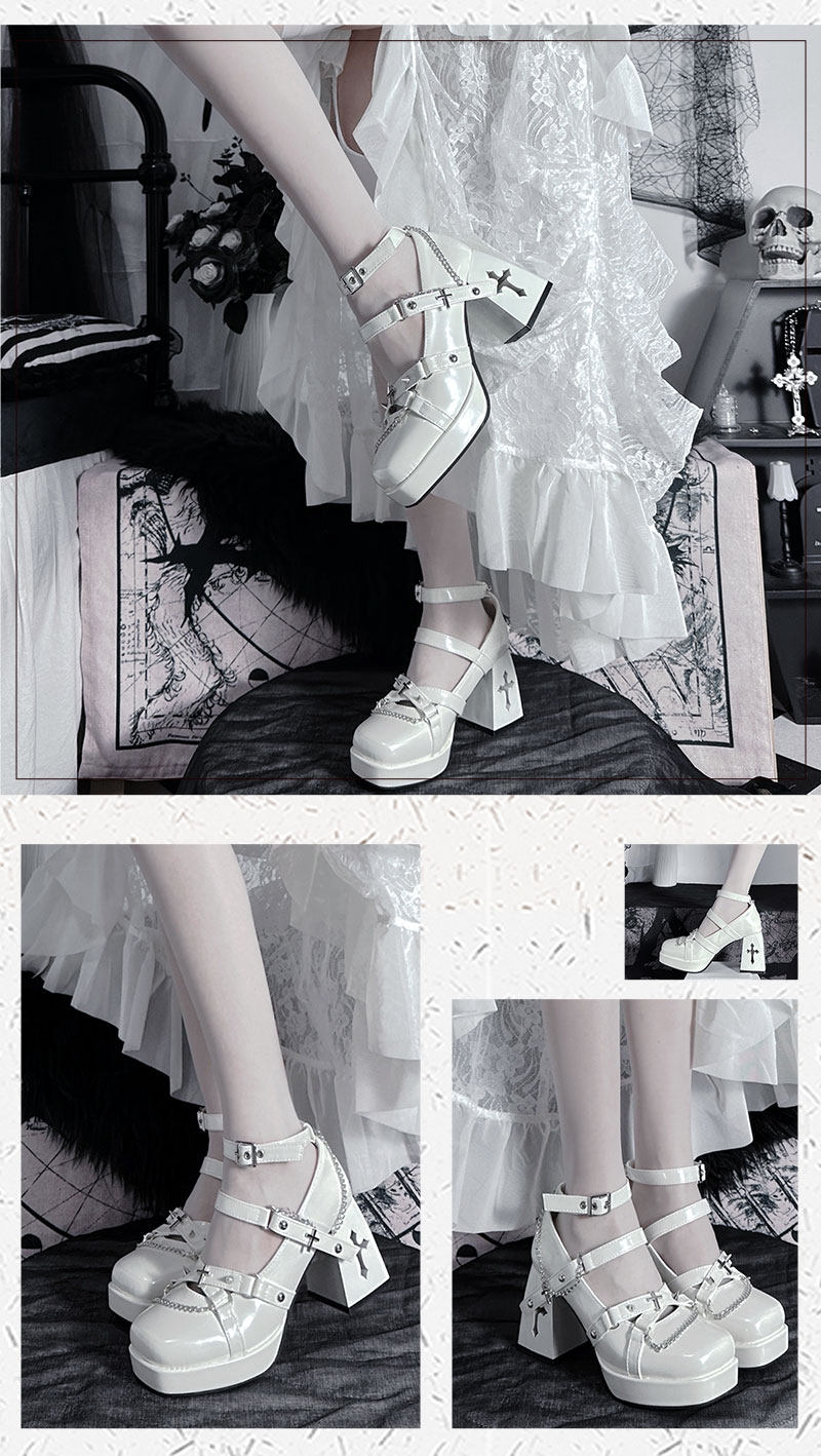 Y2K Punk High Heels 1307 - LolitaEraBlack Set34Y2K Punk High Heels 1307