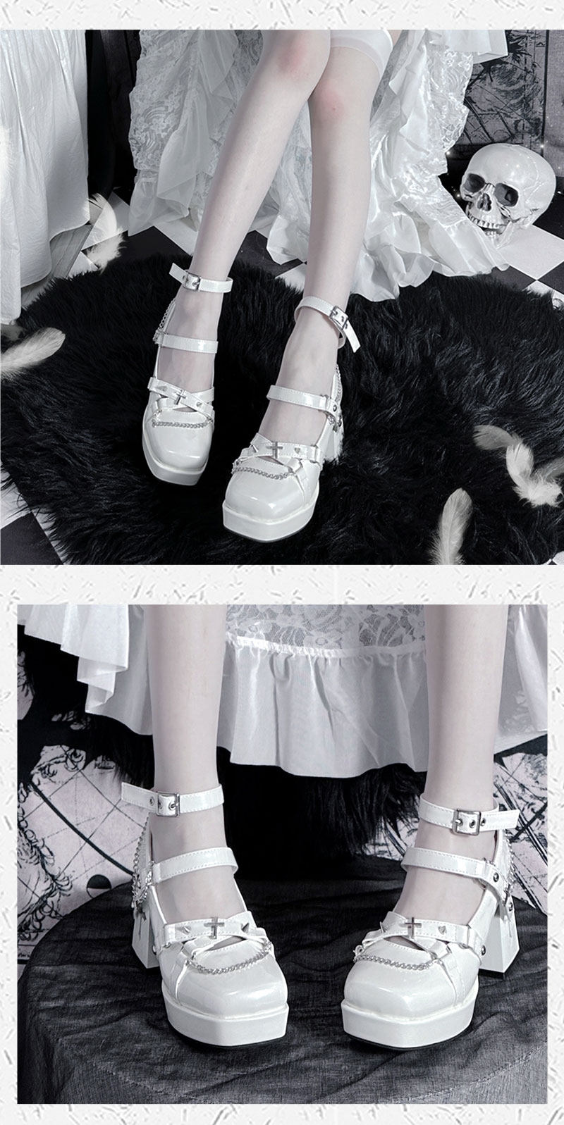 Y2K Punk High Heels 1307 - LolitaEraBlack Set34Y2K Punk High Heels 1307