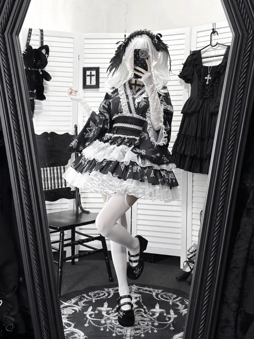 【Stitched Puppet - Yukata】Galaxy and You Japanese-style Lolita Subculture Light Gothic Rivet Lace Yukata